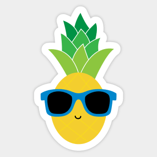 Cool Pineapple with Blue Sunglasses Sticker